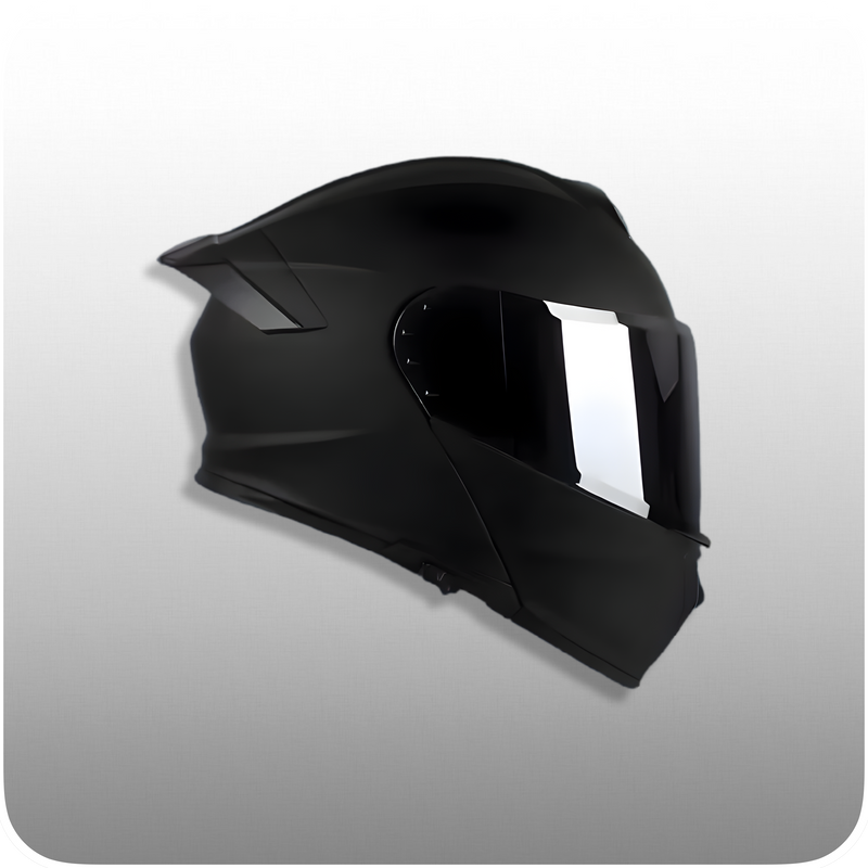 Casco De Moto, Modular, Negro Mate, Pantalla Espejo