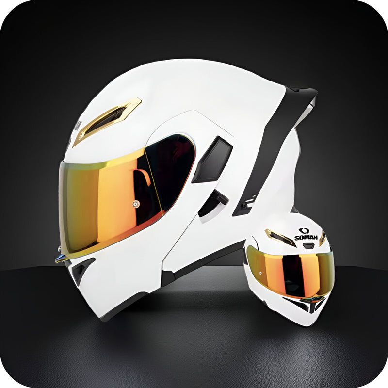 Soman Casco Moto Blanco S03