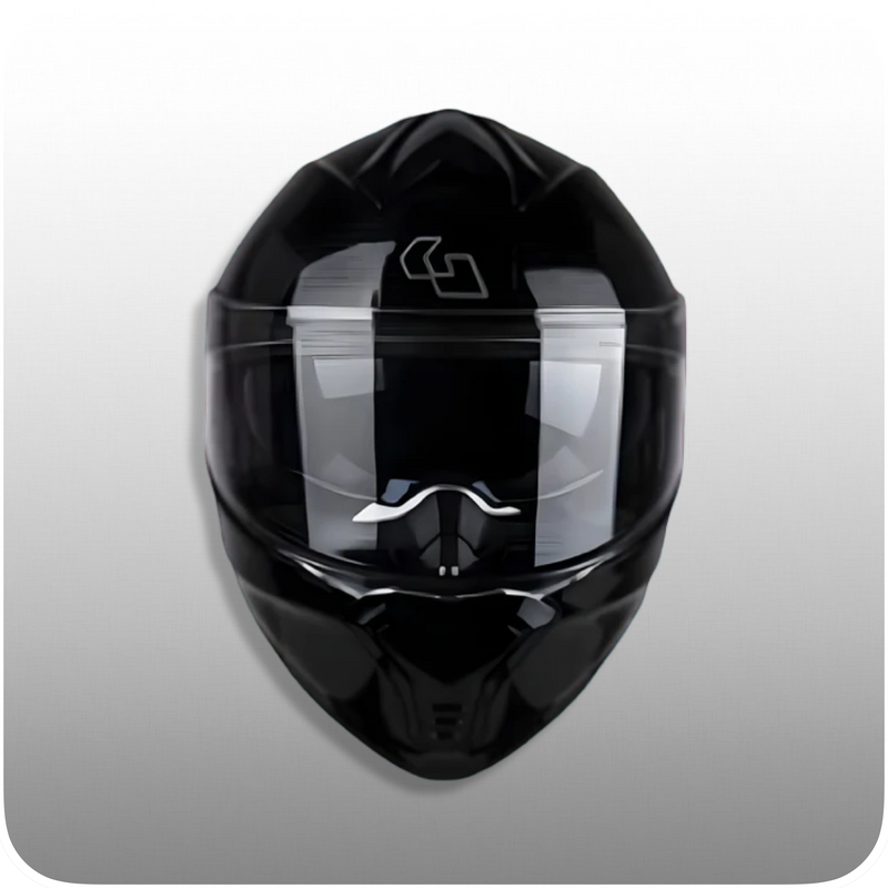 Casco De Moto, Modular, Negro Brillante, Pantalla Negra/Transparente