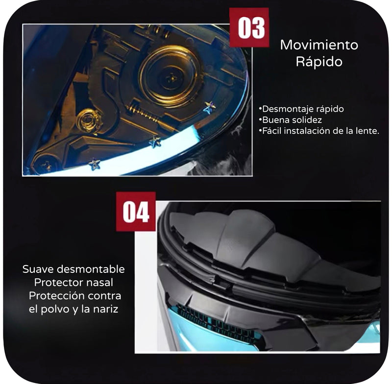 Casco De Moto Completo De Fibra De Carbono ( Negro Brillante )